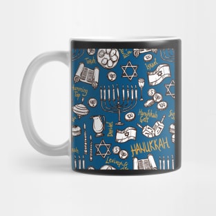 Happy Hanukkah Pattern Mug